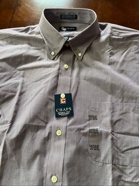 Chaps wrinkle free classic fit shirt. Burgundy/grey nwt